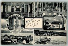 8708 Männedorf 1909 Foto AK ref. Kirche innen Dampfschiff