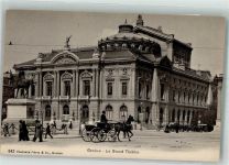 1200 Genève Genf Foto AK Denkmal Reiterstandbild Le Grand Theatre