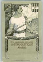 2610 St-Imier Saint-Imier Lithographie Fete Cantonale Bernoise de Gymnastique 5.6.7. Aout 1911 Stauchung
