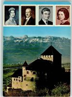 9490 Vaduz Foto AK Schloss Portrait Fürst Franz Josef II. Fürstin Gina Erbprinz Hans Adam Erbprinesssin Maria Aglee