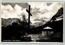 3900 Simplon Kulm Foto AK Hotel Bellevue Gipfelkreuz Foto Gaberell