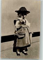 1965 Savièse Foto AK Tracht Kind Mädchen