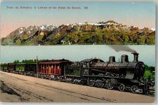 Simplon Berg Foto AK Eisenbahn Train du Simplon