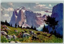 Wetterhorn Grindelwald Künstlerkarte von Paolo Kutscha