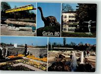 4000 Basel Bâle - Schw. Ausstellung für Garten-und Landschaftsbau Grün 80 Dinosaurier Ausstellungsstempel