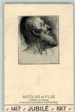 6073 Flüeli-Ranft 1958 Gebrauchsspuren Nicolas de Flue Künstlerkarte Sign. D'Antoine Stockmann