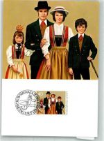 9490 Vaduz 1980 FOTO KEINE AK Tracht Briefmarke Bildseite Ganzsache