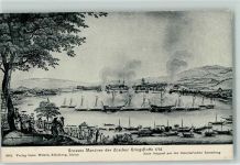 8000 Zürich Künstlerkarte Grosses Manöver der Zürcher Kriegsflotte 1783