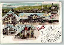5300 Turgi 1904 BOAKC Bahnhof Gasthaus Diana Schule Lithographie