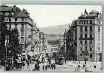 1200 Genève Genf 1911 Foto AK Hotel Suisse Straßenbahn La rue du Mont böanc