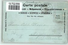 8620 Wetzikon ZH 1900 BOAKC Lithographie/Mondschein Bahnhof Eisenbahn Gebrauchsspuren, bitte Scan genau beachten!