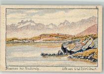 3987 Riederalp 1923 Künstlersteindruck sign. Züricher, V.W. Blausee