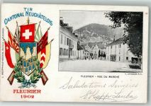 2114 Fleurier 1902 Gebrauchsspuren Wappen Rue du Marché