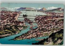 1200 Genève Genf 1913 Gebrauchsspuren Vogelschau