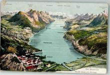 8874 Mühlehorn 1907 Gebrauchsspuren Walensee Landkarte