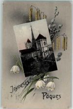 1200 Genève Genf 1908 - Ostergruss mit Maiglöckchen Kirche