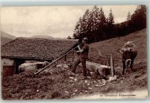 6078 Lungern 1909 Gebrauchsspuren Obwaldner Alphornbläser Ort lt. Verlag