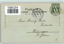 8630 Rüti ZH 1899 Lithographie / Mondschein Villa Séquin