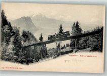 6354 Vitznau Foto AK Rigibahn Zahnradbahn Schnurtobelbrücke
