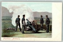 Soldaten in Uniform an ihrem feuernden Artilleriegeschütz Militär Schweiz