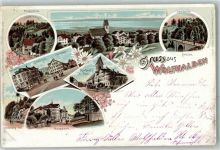 9427 Wolfhalden 1898 Lithographie Bruggmühle Lindenberg Helvetia Dorfplatz Pfarrhaus Lindenberg Fels Neugasse Obergatter Brücke Edelweiss