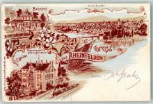 4310 Rheinfelden 1899 Lithographie Bahnhof Gasthaus Hotel E. Müller Eisenbahn