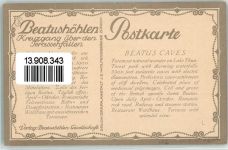 3800 Sundlauenen Künstlerkarte Beatushöhlen Kreuzgang über den Terassenfällen sign. Ernst E. Schlatter