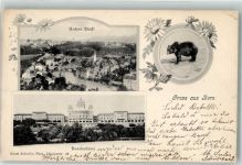 3000 Bern Berne 1907 Gebrauchsspuren Bär Untere Stadt