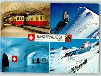 3801 Jungfraujoch - Bergbahn Eispalast Hundeschlitten Station Observatorium Hüttenstempel