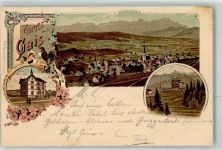 9056 Gais 1898 Lithographie Neues Schulhaus Verlag Künzli Nr 693