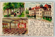 4103 Bottmingen 1902 Lithographie Schloss-Allee Schloss Bottmingen Konzertsaal