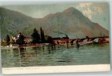 6815 Melide - Dampfzug auf der Brücke