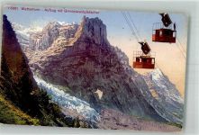 Wetterhorn Grindelwald 1915 Foto AK Seilbahn Grindelwaldgletscher Feldpost WK I Konstanz