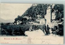 1890 St-Maurice 1899 Lithographie Brücke