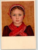 Herens Künstlerkarte sign. de Ribaupierre, Francois Kind Pro Juventute