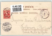 7435 Splügen 1897 Gebrauchsspuren Hotel Sodenhaus Lithographie