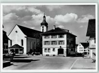 9533 Hof Kirchberg SG 1961 Foto AK Dorfpartie , sehr gute Erhaltung AK