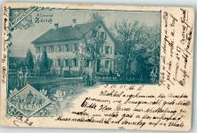 8000 Zürich 1901 Gebrauchsspuren Gasthaus Militär-Kantine Allmed