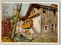 6616 Losone Lithographie / Künstlerkarte sign. Metz,W.