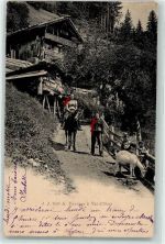 1873 Val-d'Illiez - Bauernfamilie mit Ziege