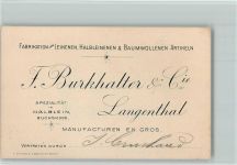 4900 Langenthal - F. Burkhalter & Cie Visitenkarte