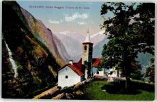 6676 Bignasco Lithographie / Künstlerkarte Kirche Chiesa di S Carlo