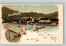 4322 Mumpf 1899 BOAKC Hotel Sonne Eisenbahn Lithographie