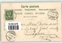 1900 Lithographie Souvenier aus den Alpen Pfeife Trachten