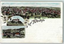 9230 Flawil Lithographie Villa Weidegg Oberglatt Evangel. Kirche