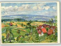 Spendenkarte Sommerlandschaft Pro Infirmis Schweiz 1950 Künstlerkarte