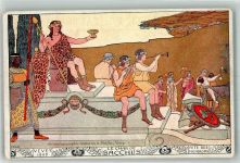 1800 Vevey Lithographie Bacchus Weinfest 1905