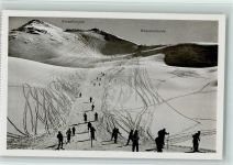 Weissfluhjoch - Parsennabfahrt Weissfluhjoch Wasserscheide Winter Skifahrer