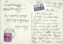 7553 Tarasp 1937 Gebrauchsspuren Bauer am Brunnen im Hintergrund das Schloß AK