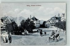9056 Gais 1909 - Dorfplatz Säntis Oldtimer